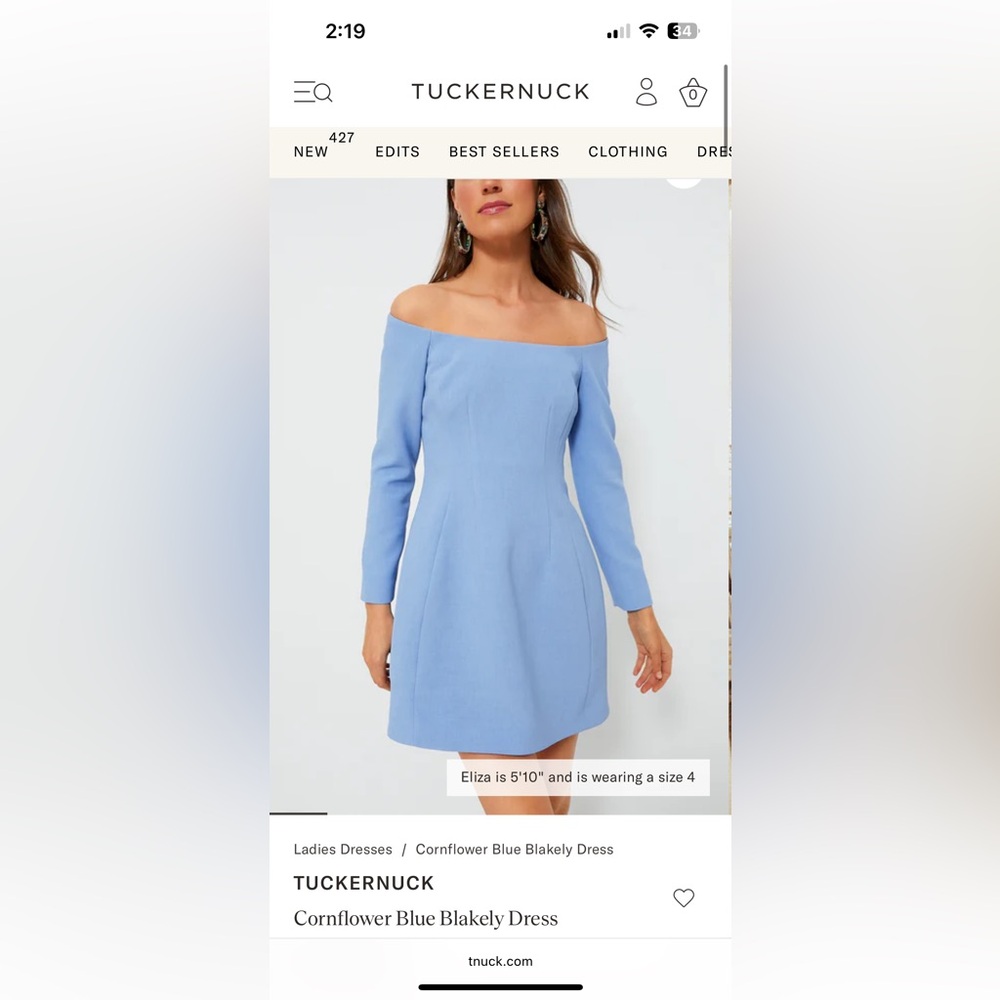 Tuckernuck Cornflower Blue Blakely Dress brand new with tags size 6